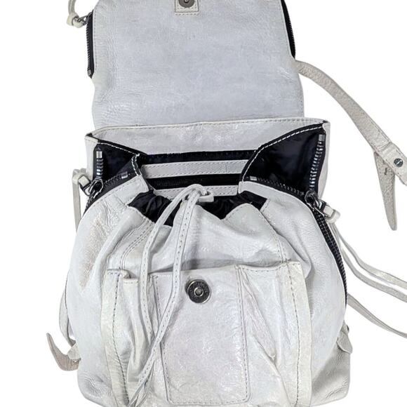 Botiker Gray Leather Warren Stud Convertible Slouchy Grunge Backpack main image 7